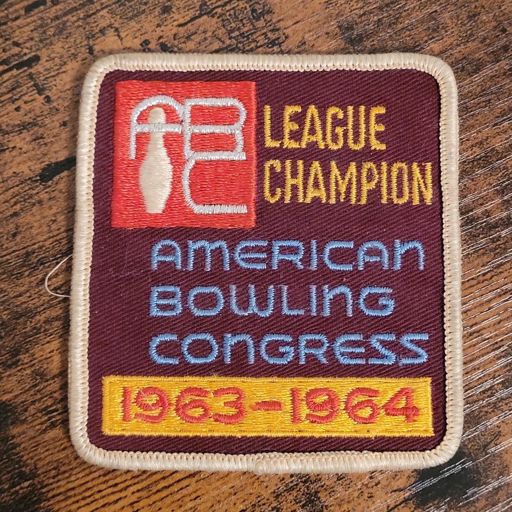 Vintage ABC League Champion Bowling Patch American Congress 1960s Sew-on